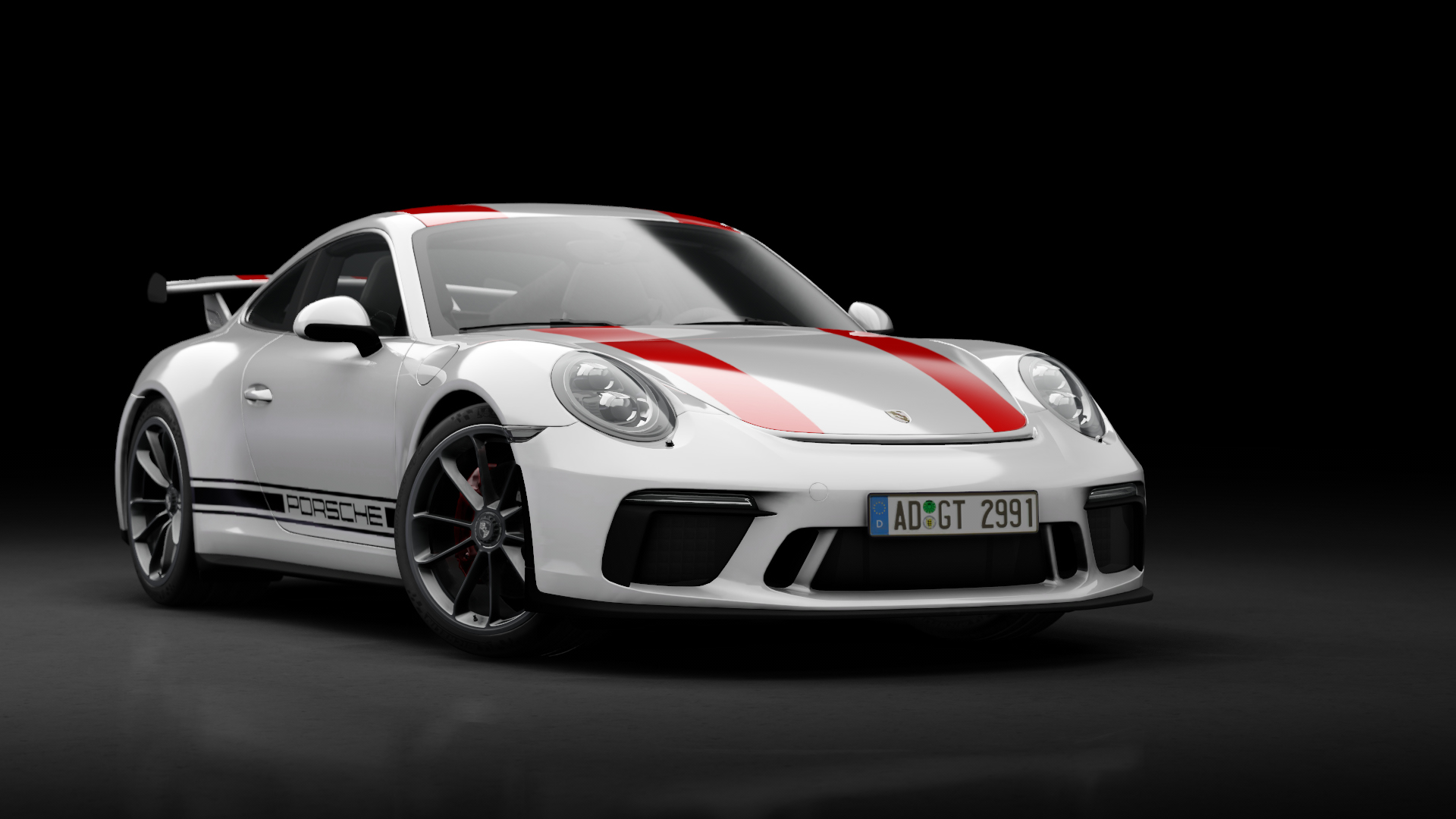 Porsche 911 GT3 (991.2) Manual, skin 05_Carrara_White_Red_Stripes