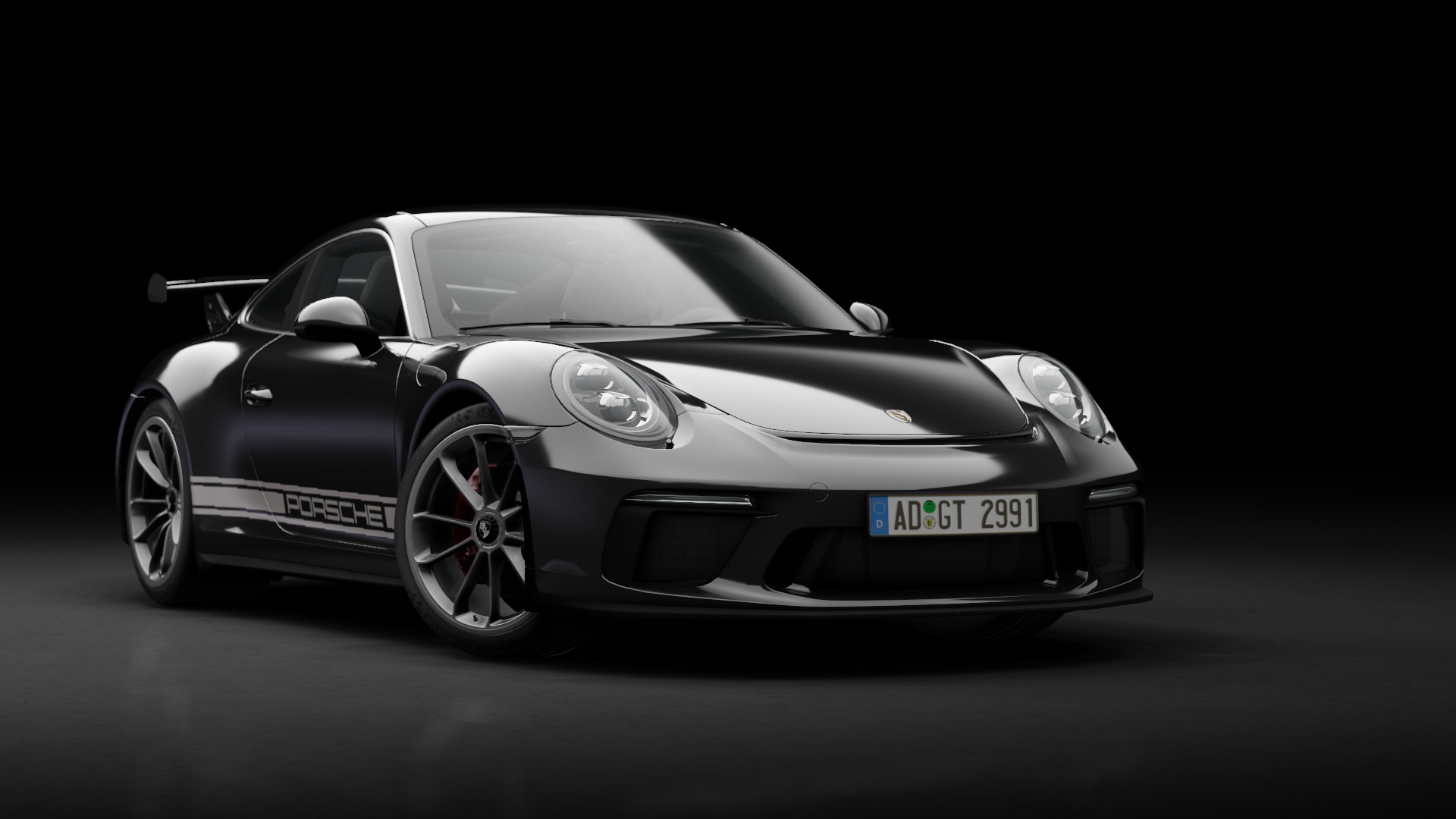 Porsche 911 GT3 (991.2) Manual, skin 07_Jet_Black_Silver_Rims