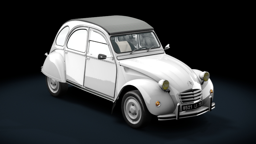 Citroen 2CV 1970 Stock, skin blanc_meije