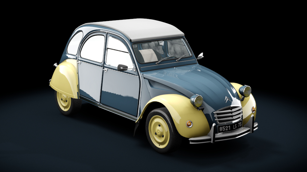 Citroen 2CV 1970 Stock, skin bleu_ardoise