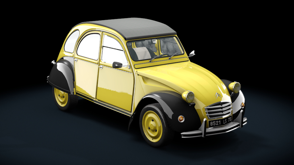 Citroen 2CV 1970 Stock, skin jaune_helios