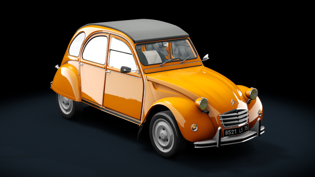 Citroen 2CV 1970 Stock, skin mandarine