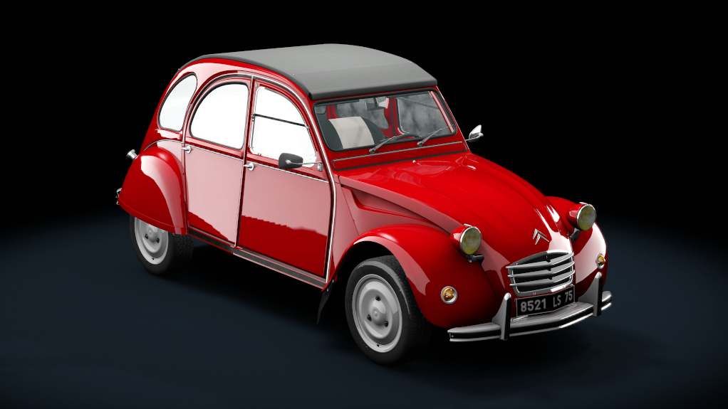 Citroen 2CV 1970 Stock, skin rouge_corsaire