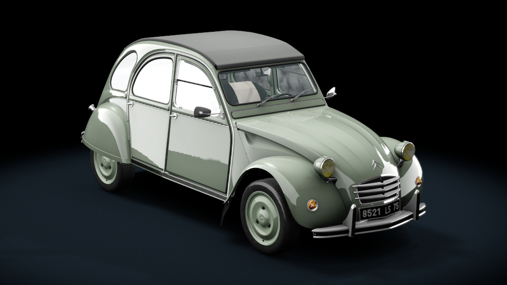 Citroen 2CV 1970 Stock, skin vert_embrun