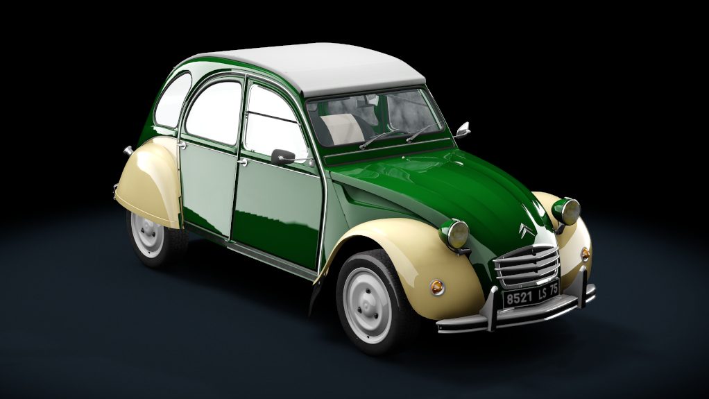 Citroen 2CV 1970 Stock, skin vert_tuilleries