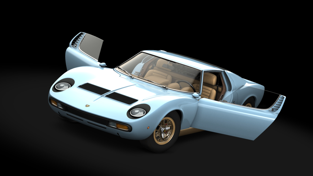 Lamborghini Miura P400 SV, skin Azzurro_Cielo_Gold 2