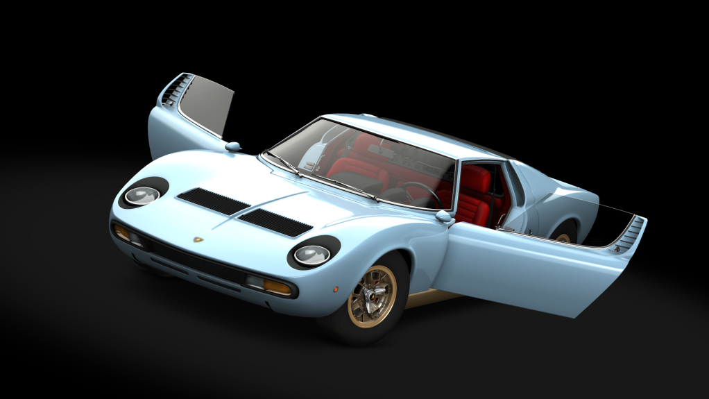 Lamborghini Miura P400 SV, skin Azzurro_Cielo_Gold