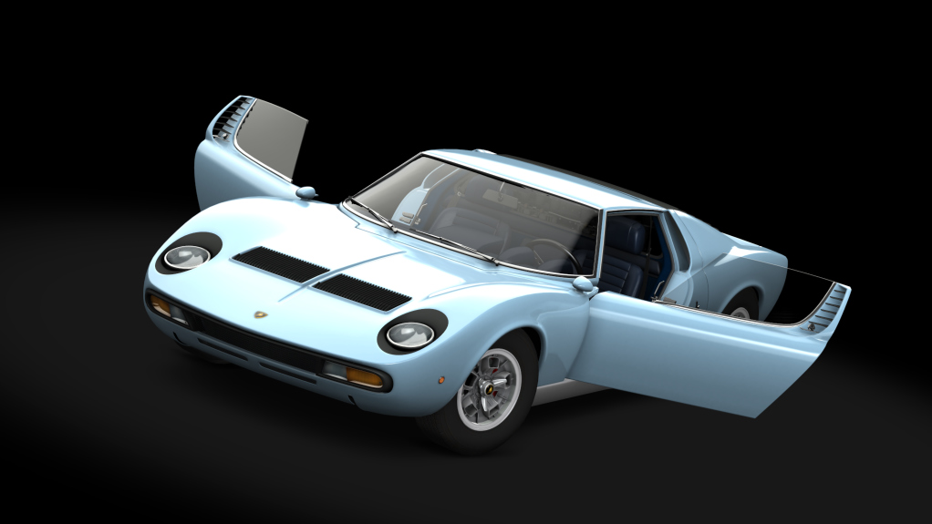 Lamborghini Miura P400 SV, skin Azzurro_Cielo_Silver 2