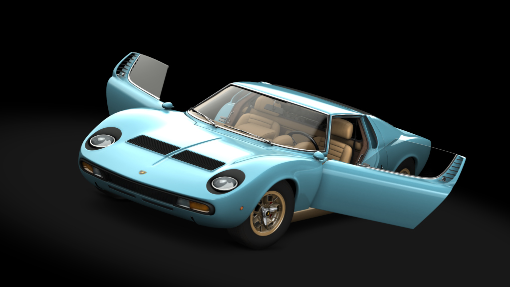 Lamborghini Miura P400 SV, skin Azzurro_Mexico_Gold 2