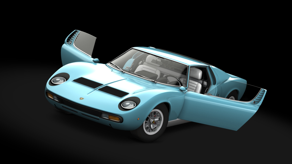 Lamborghini Miura P400 SV, skin Azzurro_Mexico_Silver 2