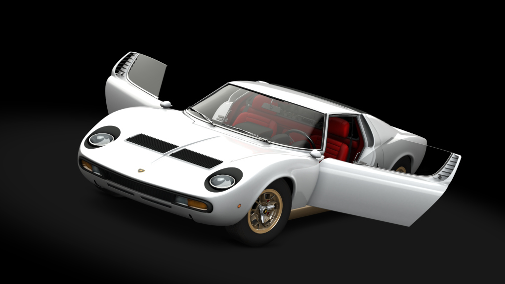 Lamborghini Miura P400 SV, skin Bianco_Gold 2