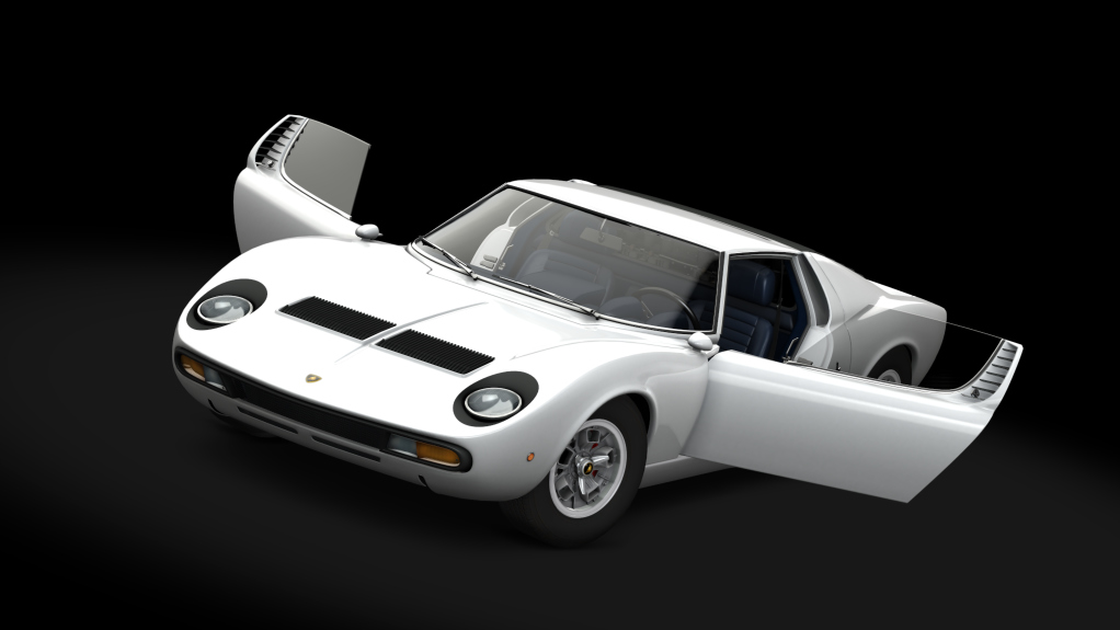 Lamborghini Miura P400 SV, skin Bianco_Silver 2