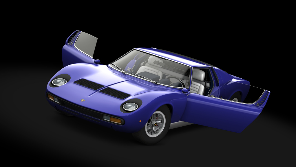 Lamborghini Miura P400 SV, skin Bleu_Medio_Silver 2