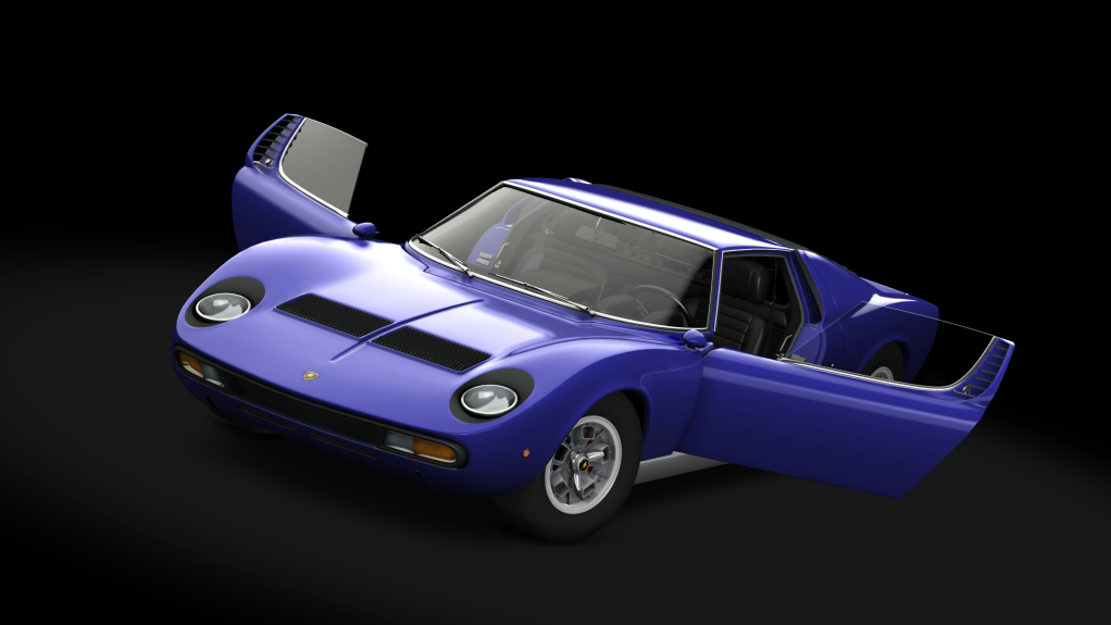 Lamborghini Miura P400 SV, skin Bleu_Medio_Silver