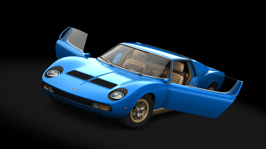 Lamborghini Miura P400 SV, skin Bleu_Miura_Gold