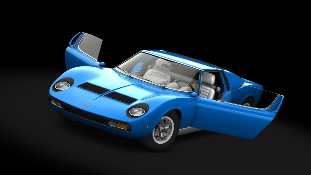 Lamborghini Miura P400 SV, skin Bleu_Miura_Silver 3