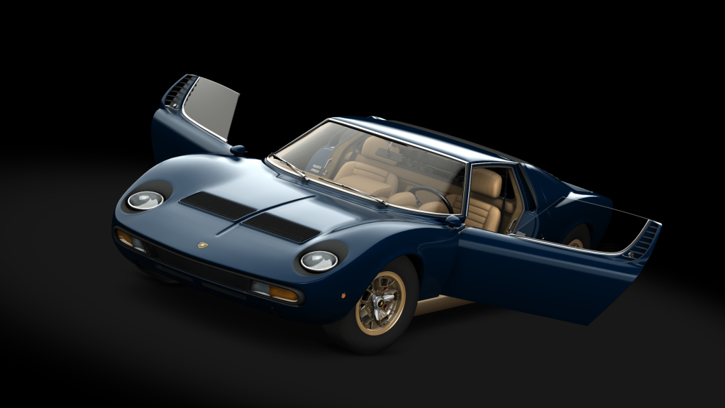 Lamborghini Miura P400 SV, skin Bleu_Notte_Gold