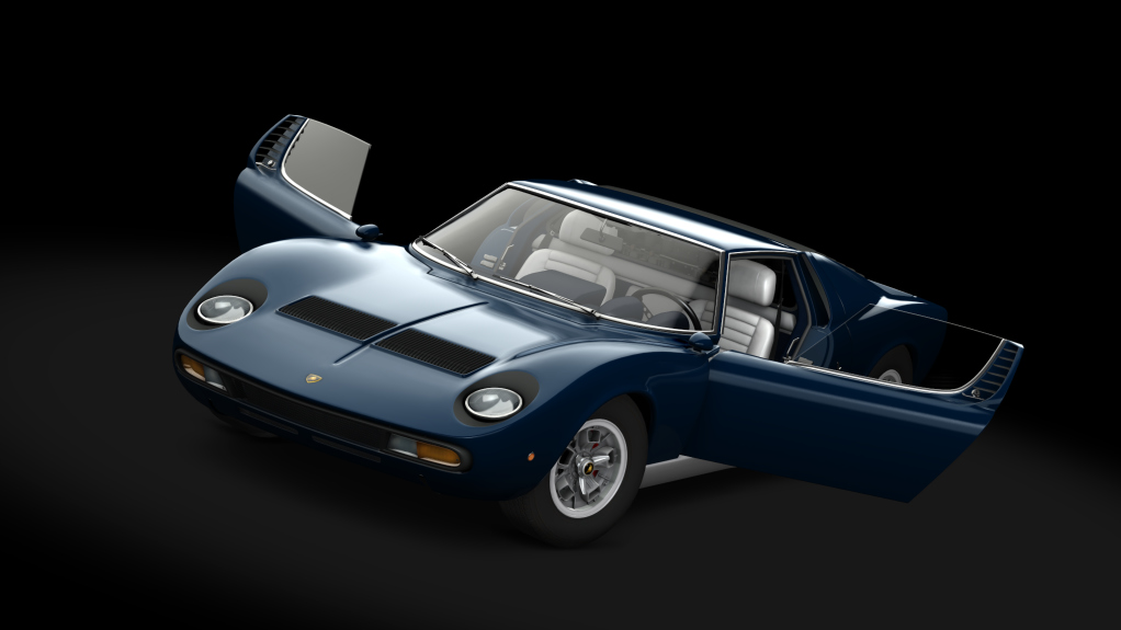 Lamborghini Miura P400 SV, skin Bleu_Notte_Silver 2