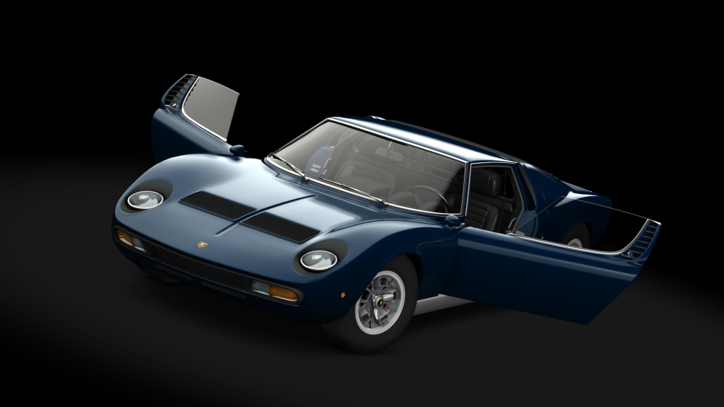 Lamborghini Miura P400 SV, skin Bleu_Notte_silver