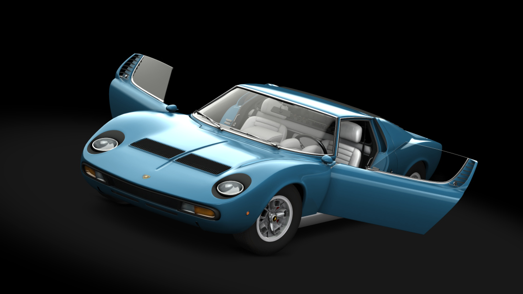 Lamborghini Miura P400 SV, skin Bleu_Tahiti_Silver 3