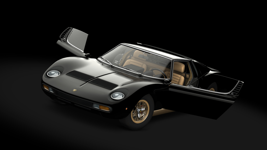 Lamborghini Miura P400 SV, skin Nero_Cangiante_Gold 2
