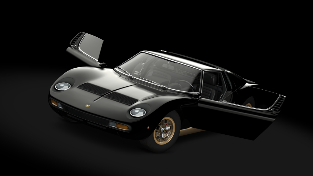 Lamborghini Miura P400 SV, skin Nero_Cangiante_Gold