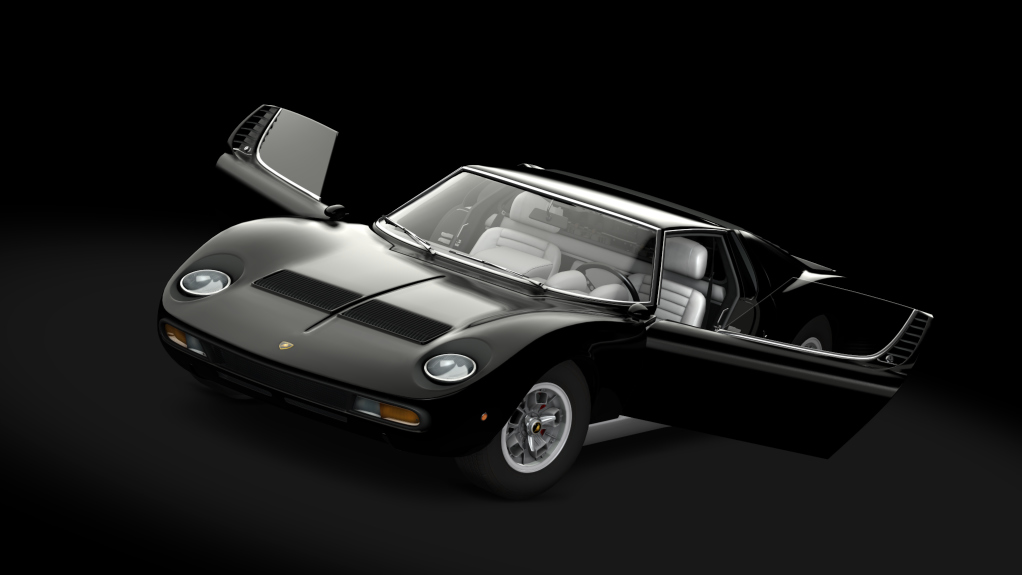Lamborghini Miura P400 SV, skin Nero_Cangiante_Silver