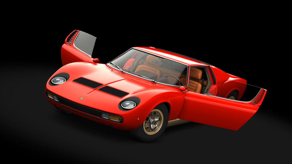 Lamborghini Miura P400 SV, skin Rosso_Corsa_Gold 2