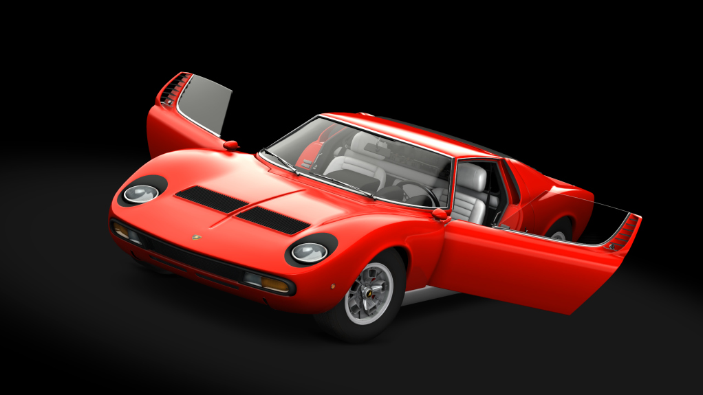 Lamborghini Miura P400 SV, skin Rosso_Corsa_Silver 2