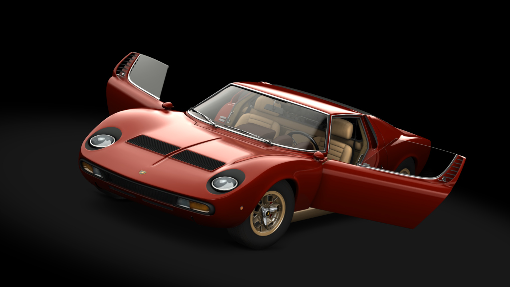 Lamborghini Miura P400 SV, skin Rosso_Rubino_Metalizzato_Gold