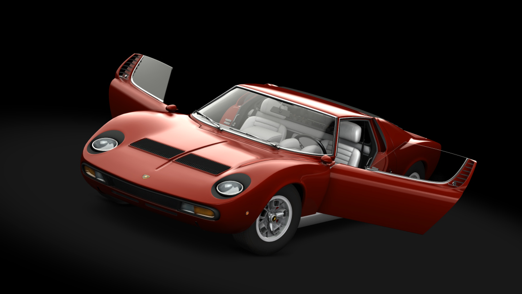 Lamborghini Miura P400 SV, skin Rosso_Rubino_Metallizzato_Silver 2