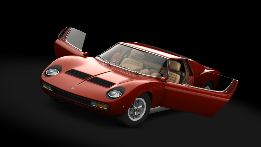 Lamborghini Miura P400 SV, skin Rosso_Rubino_Metallizzato_Silver
