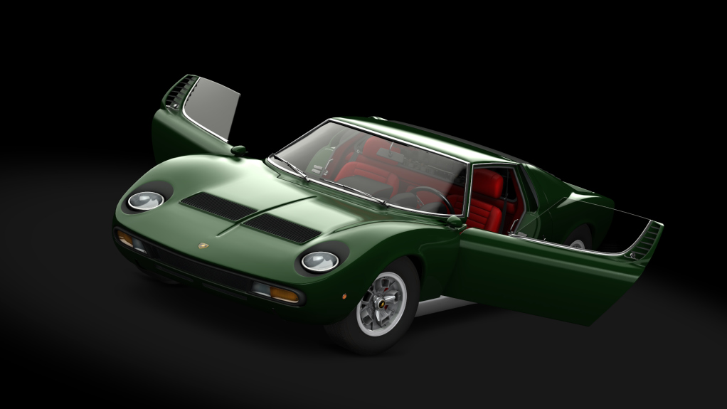 Lamborghini Miura P400 SV, skin Verde_Inglese_Silver 2