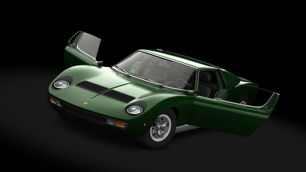 Lamborghini Miura P400 SV, skin Verde_Inglese_Silver