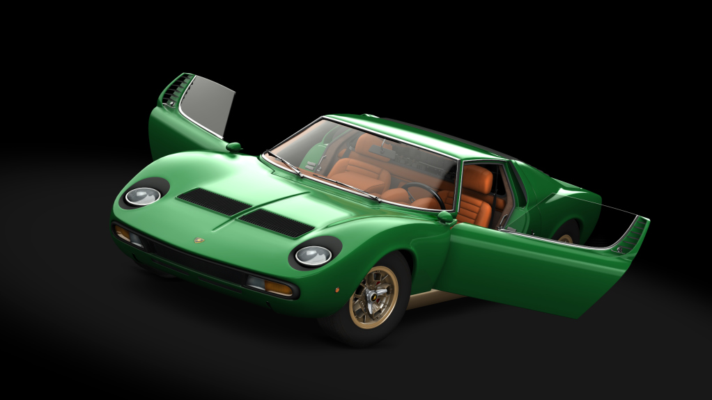 Lamborghini Miura P400 SV, skin Verde_Rio_Metallizzato_Gold 2