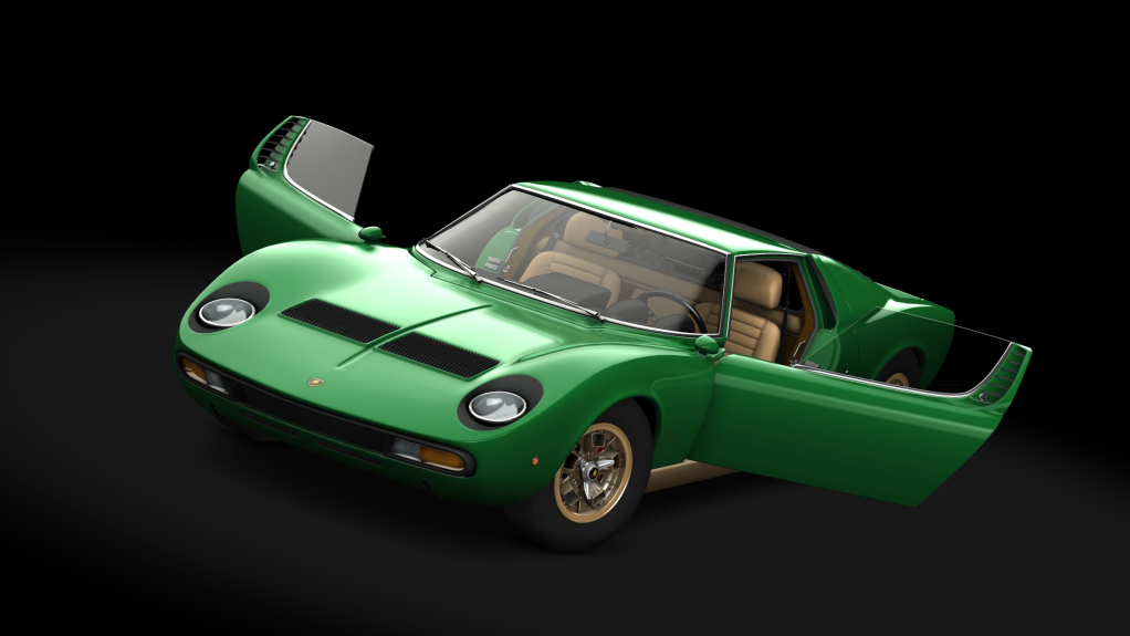 Lamborghini Miura P400 SV, skin Verde_Rio_Metallizzato_Gold