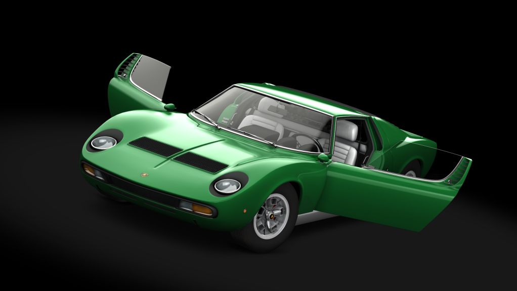 Lamborghini Miura P400 SV, skin Verde_Rio_Metallizzato_Silver 2