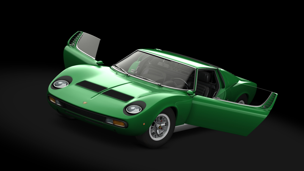 Lamborghini Miura P400 SV, skin Verde_Rio_Metallizzato_Silver