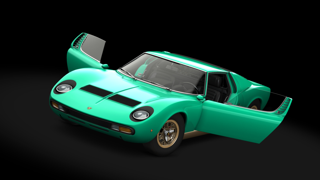 Lamborghini Miura P400 SV, skin Verde_Uccello_Di_Mare_Gold 2
