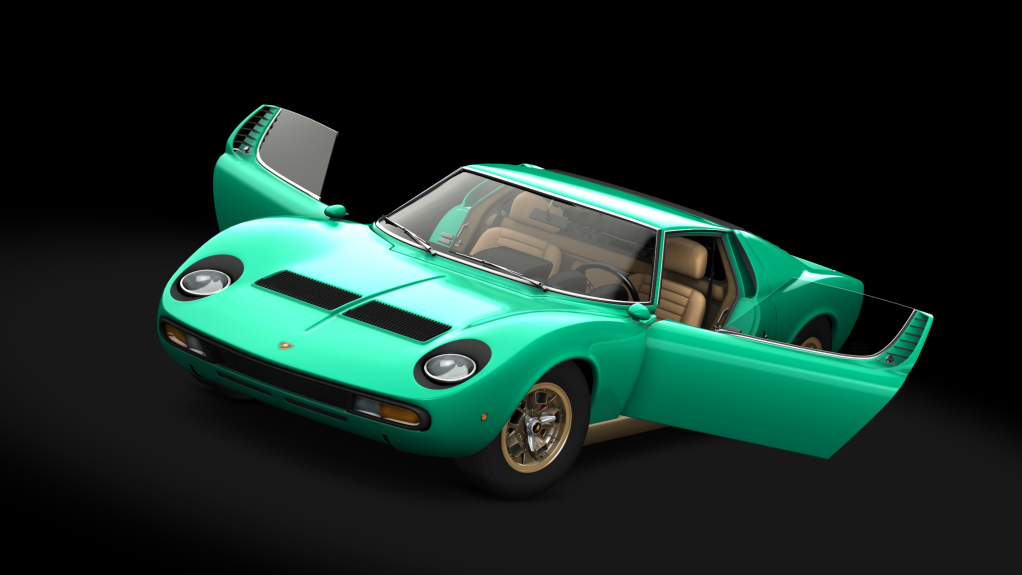 Lamborghini Miura P400 SV, skin Verde_Uccello_Di_Mare_Gold