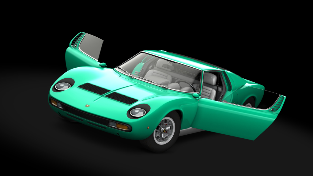 Lamborghini Miura P400 SV, skin Verde_Uccello_Di_Mare_Silver 2
