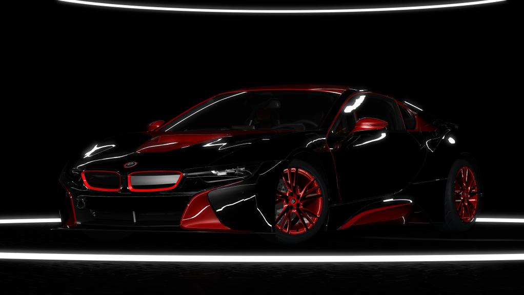 BMW i8, skin blz_blackred