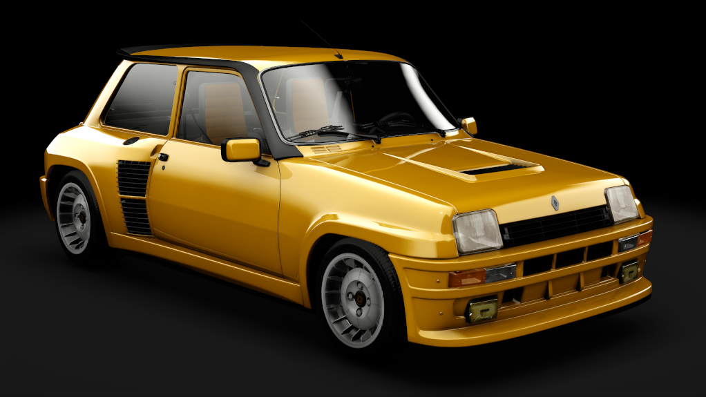 Renault 5 Turbo R, skin jaune_metallique