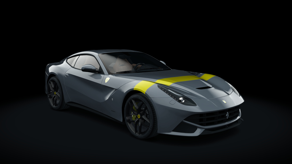Ferrari F12 Berlinetta, skin 03_grigio_scuro - yellow stripe