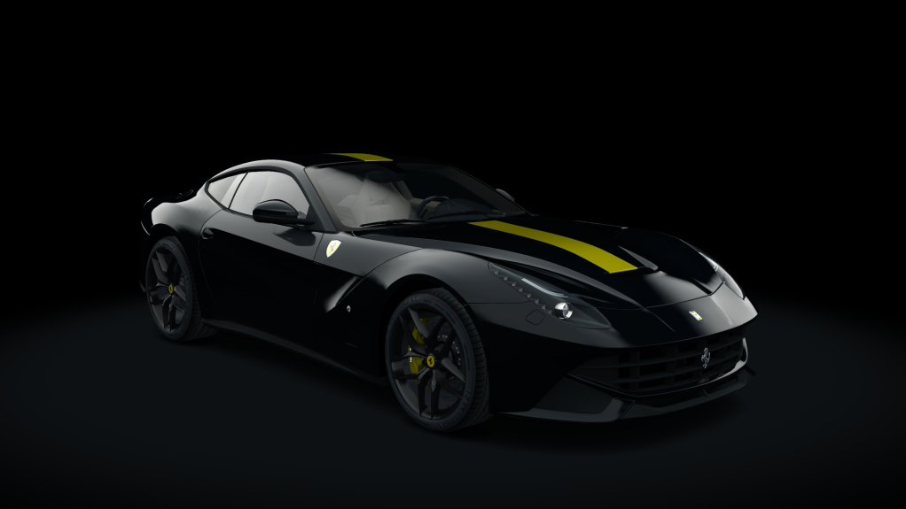 Ferrari F12 Berlinetta, skin 03_nero - yellow stripe