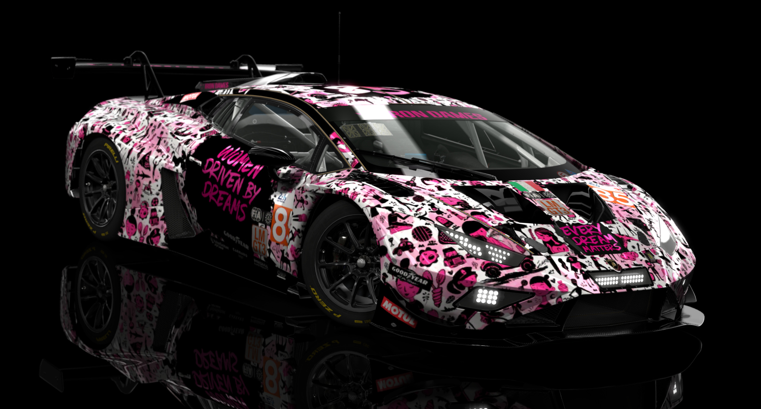 ACF GT3 - Lamborghini Huracan GT3 EVO II 2023, skin 24hrs LeMans 85 IronDames