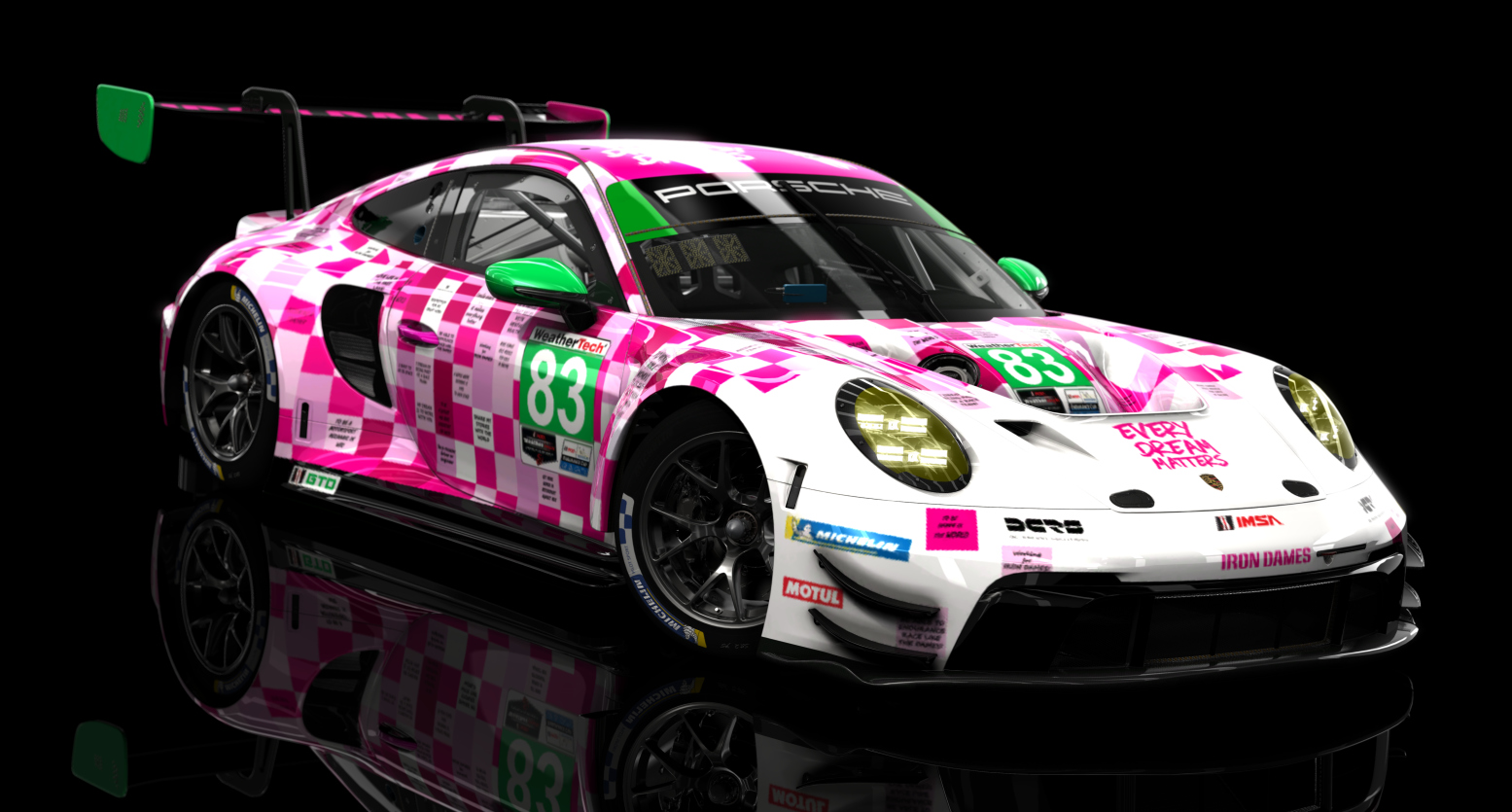 ACF GT3 - Porsche 992 GT3 R 2023, skin 2025 IMSA IRON DAMES 83