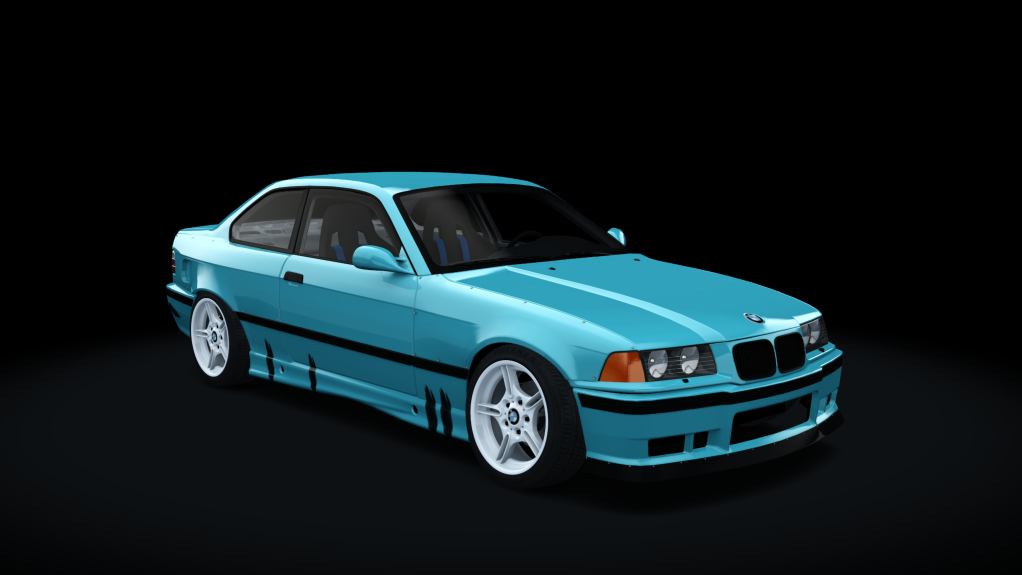 SUPERDRIFT - BMW E36 328i Coupe - LHD low boost, skin Türkis