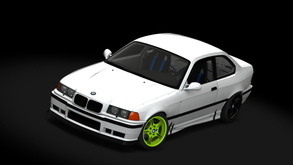 SUPERDRIFT - BMW E36 328i Coupe - LHD low boost, skin White