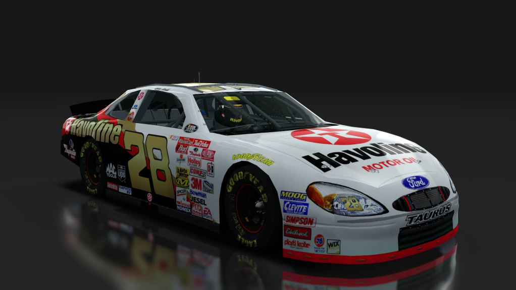 2000 NASCAR Ford Taurus, skin 28_havoline_black_white